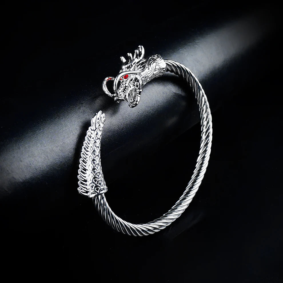 Silver Metallic Draco Cuff Bangle