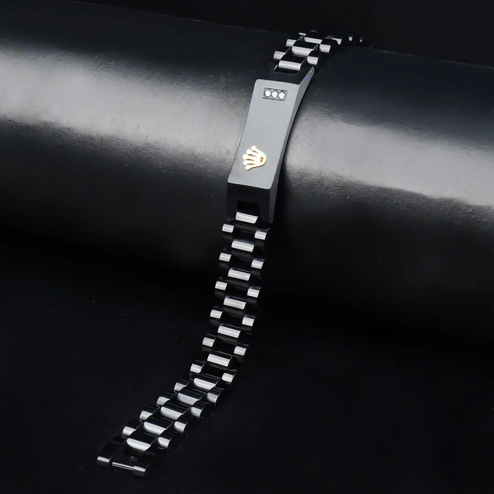 Black Rolex Crown Chain Bracelet