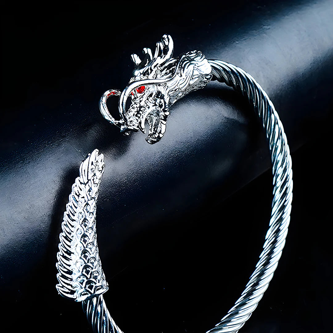 Silver Metallic Draco Cuff  Bangle